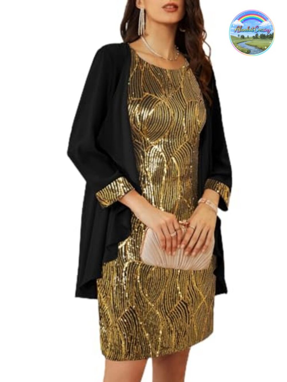 Women's Formal Sequin Bodycon Dress with Jacket